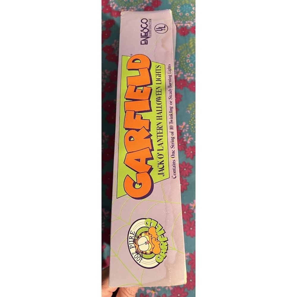 New Old Stock 1978 Garfield Jack O' Lantern Pumpkin Halloween 10 Lights  Enesco - Picture 6 of 10